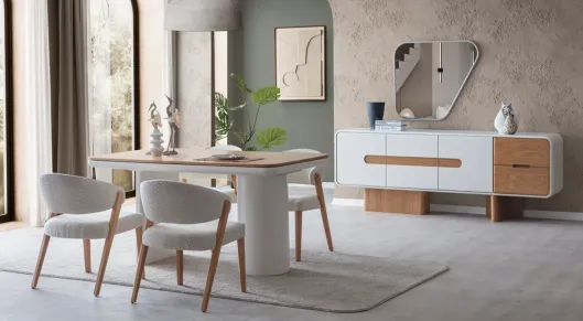 Product img 1, Porto Ahşap Ayaklı Yemek Odası Takımı